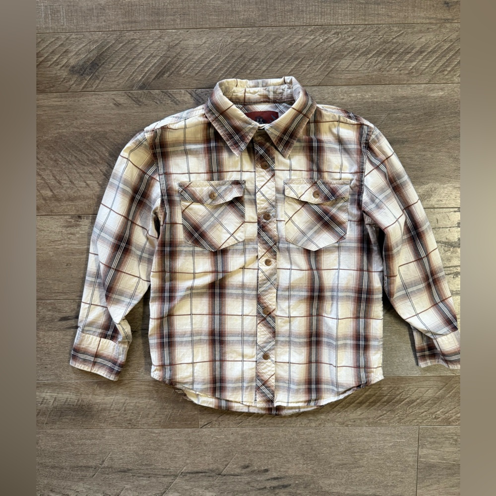 Old Navy Plaid Button Up Snap Shirt | Boy’s Small | EUC 🎈